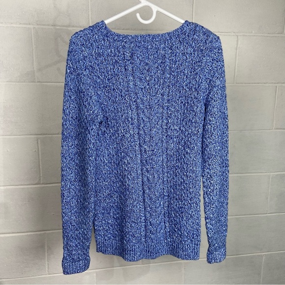 Land's End Drifter Women's Chunky Knit Crewneck Pullover Sweater‎ Size S/T Blue - Picture 2 of 6